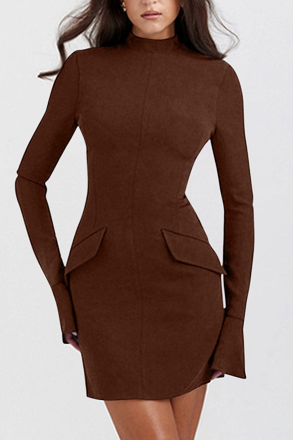 Mock Neck Mini Dress