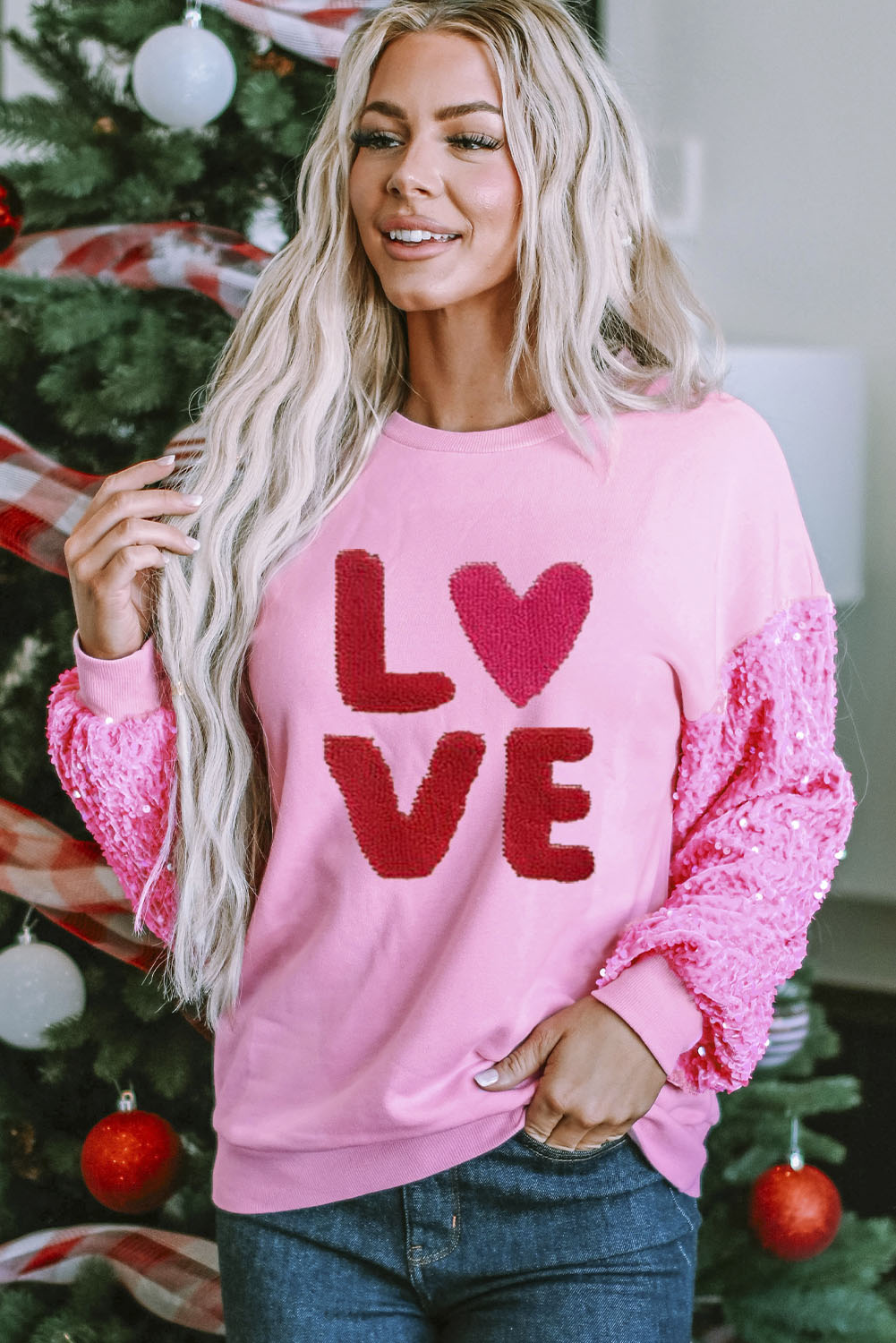 LOVE Sequin Sweatshirt