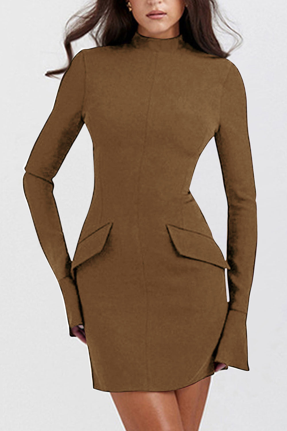 Mock Neck Mini Dress