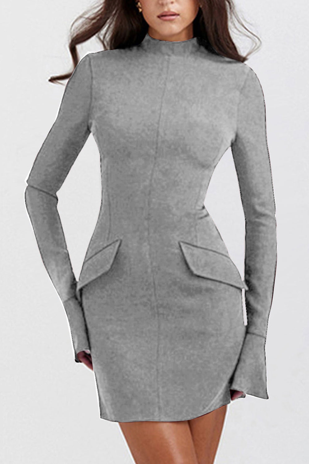 Mock Neck Mini Dress
