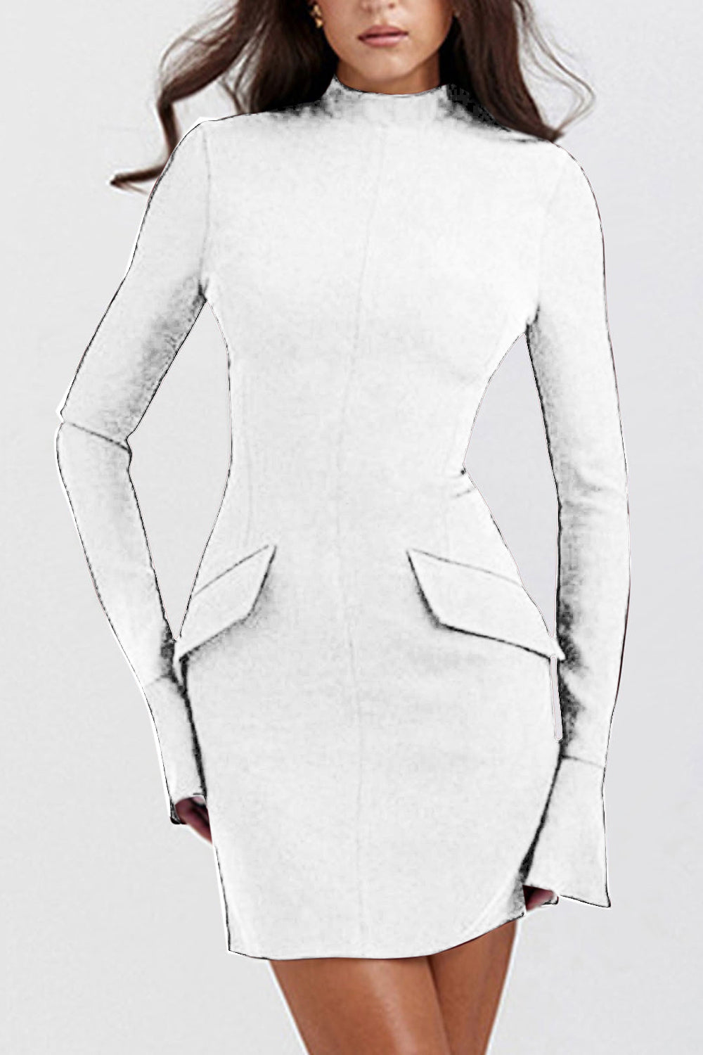 Mock Neck Mini Dress