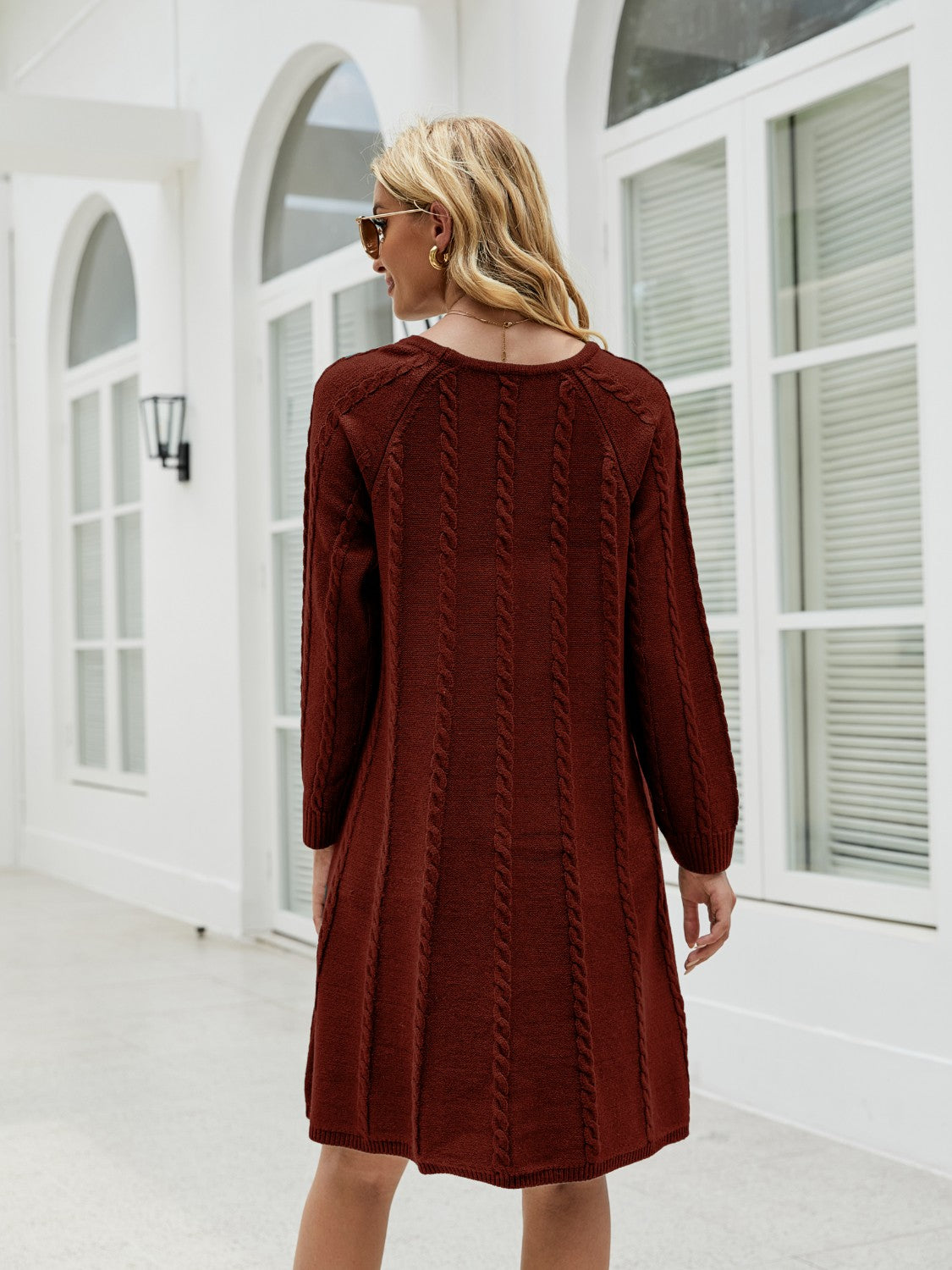 Cable-Knit Sweater Dress