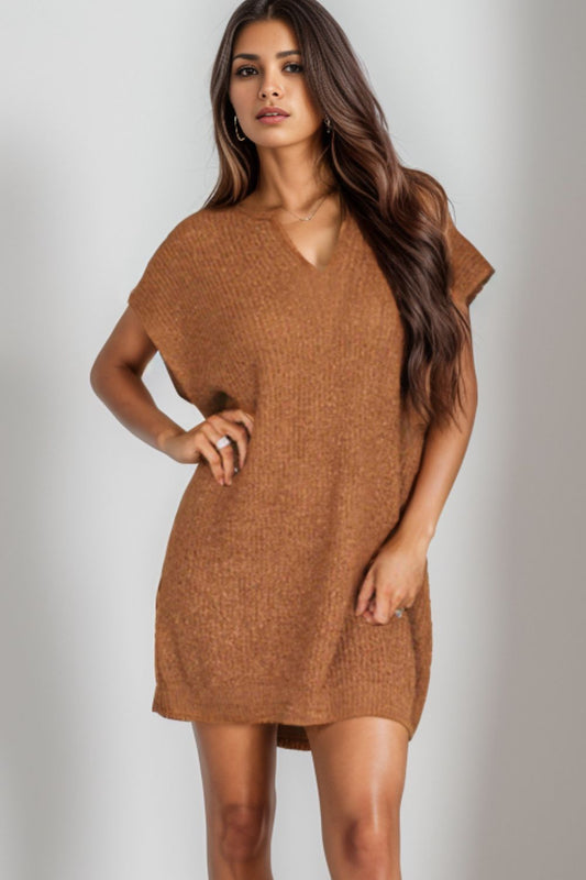 Cap Sleeve Mini Sweater Dress