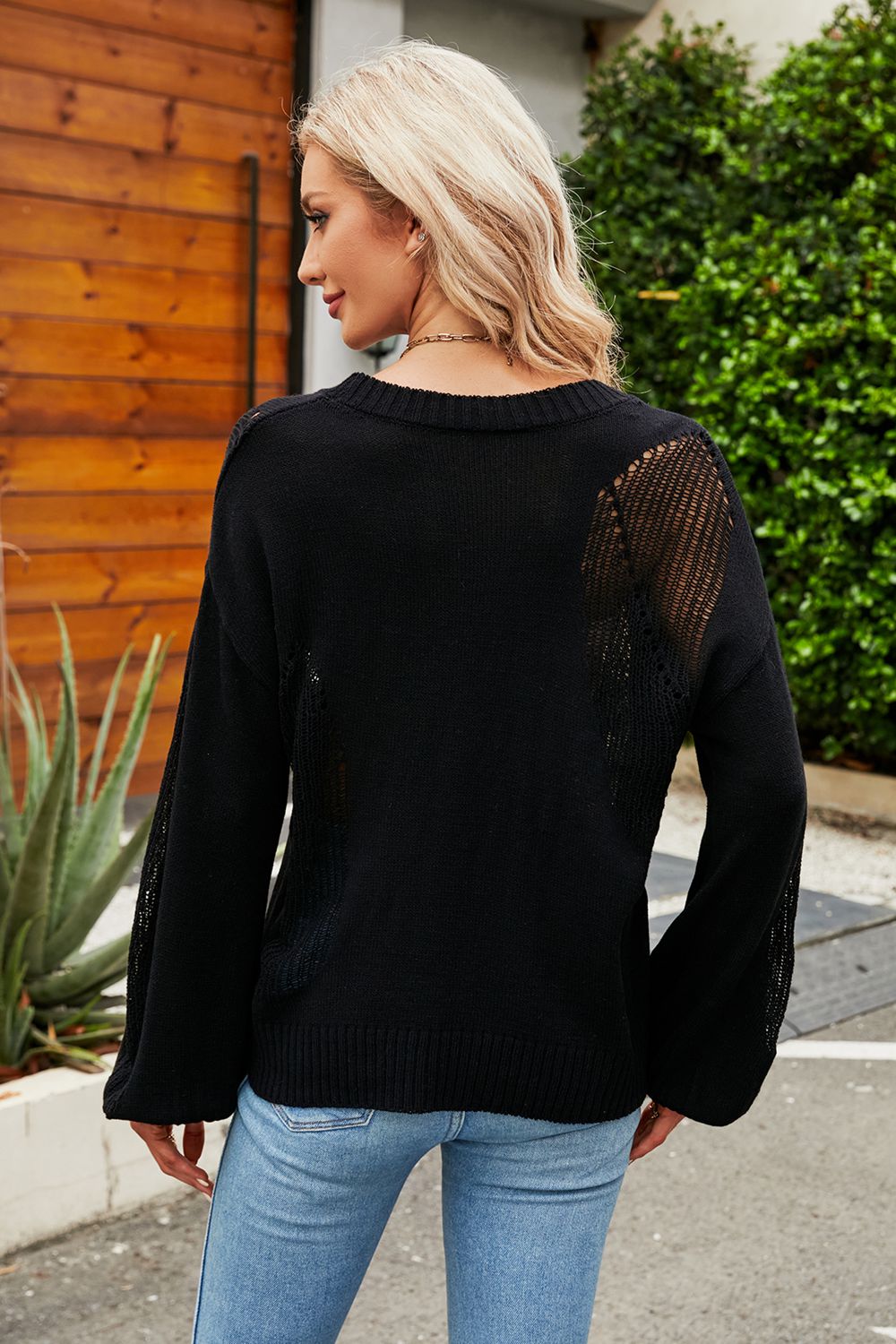 Dropped Shoulder Knit Top