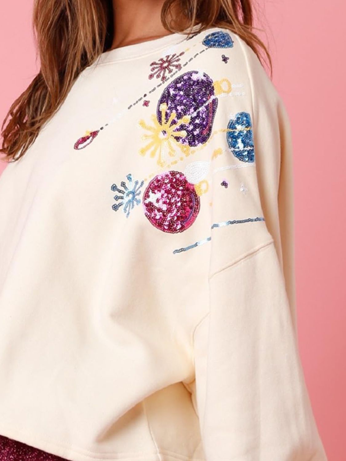 Sequin Round Sweatshirt