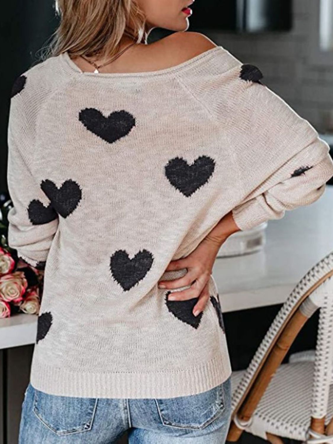 Heart Scoop Sweater