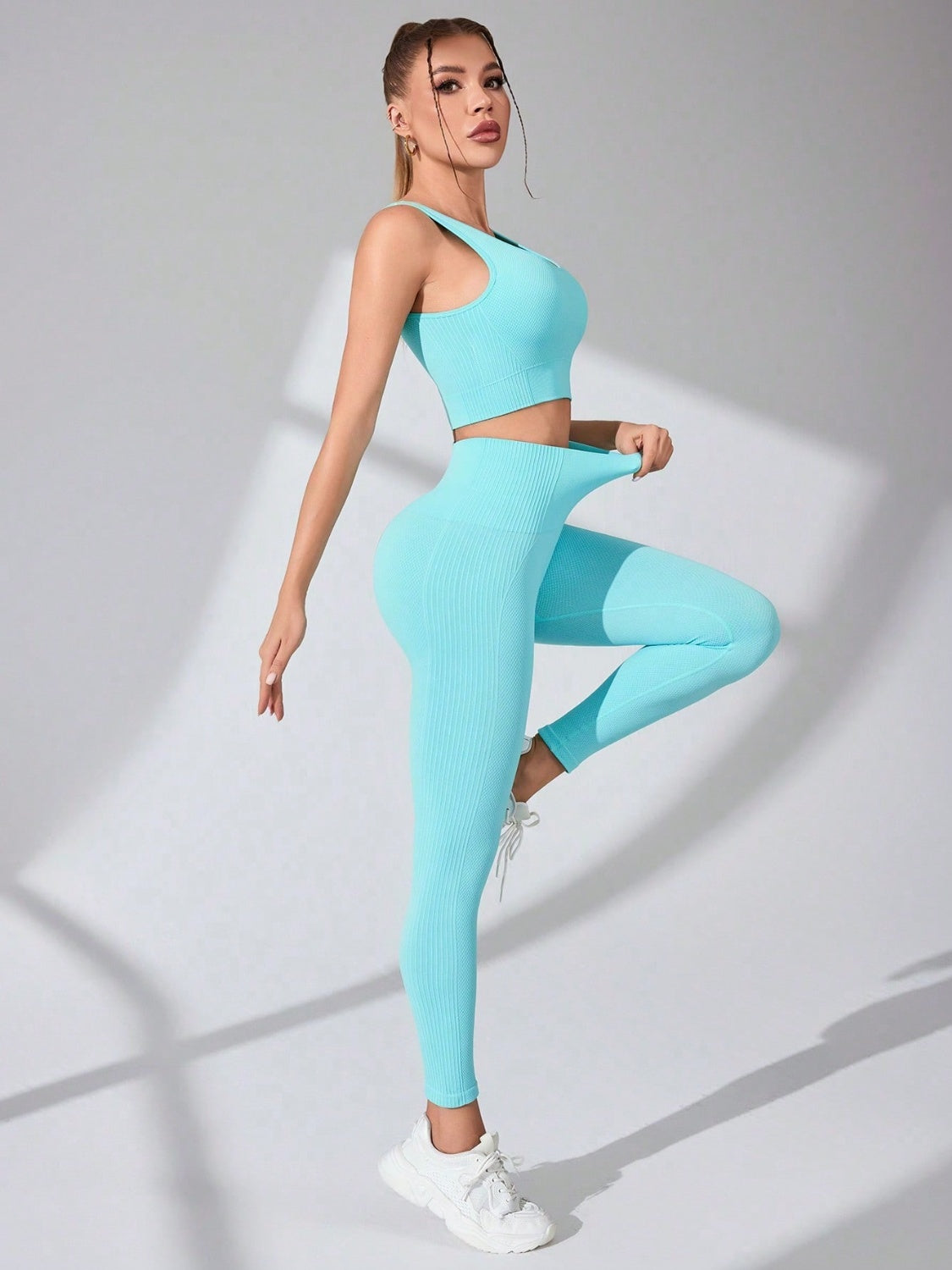 Scoop Neck Top and Pants Set