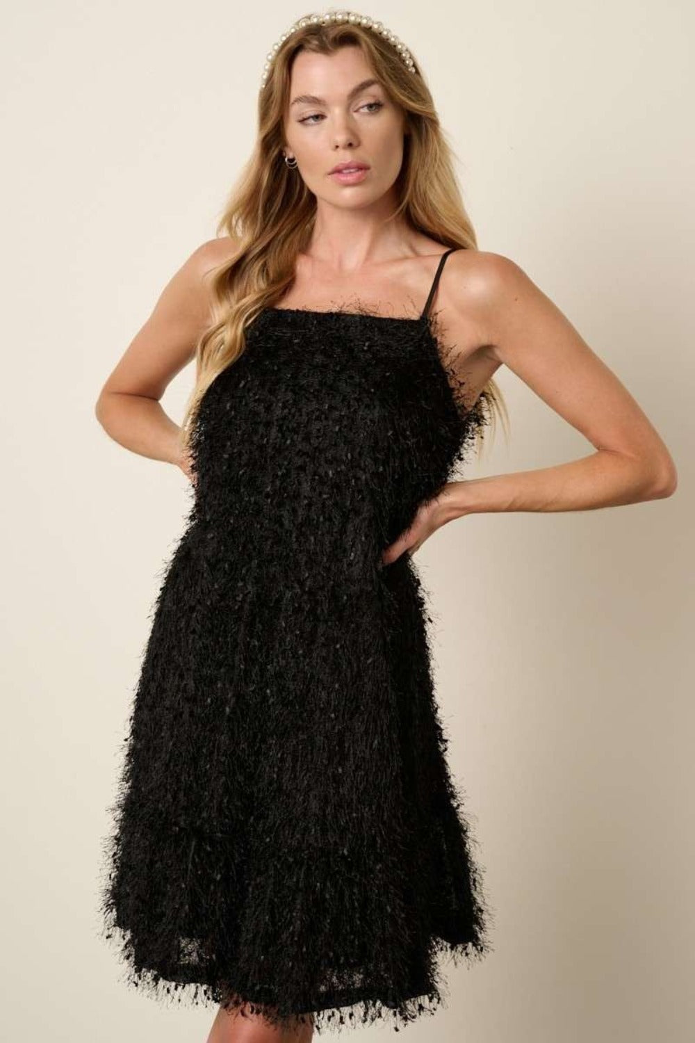 Feather Mini Cami Dress