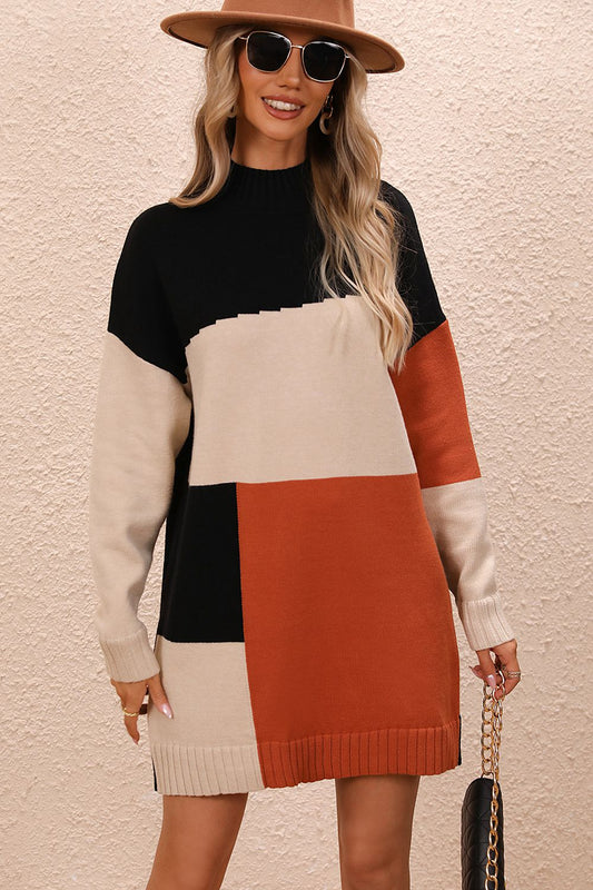 Color Block Sweater Dress